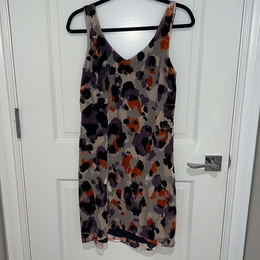 Cabi radiant burnout v neck slip dress